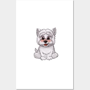 Funny Puppy Westie Smiling Posters and Art